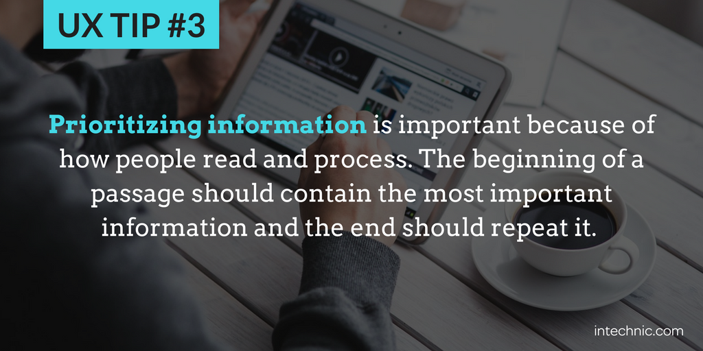3 - Prioritizing information is important