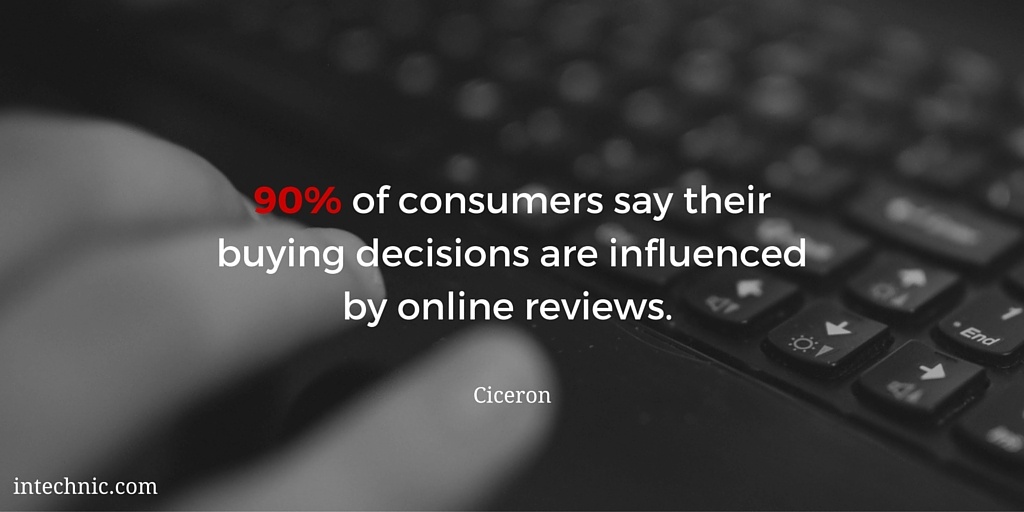 90 percent of consumers say their buying decisions are influenced by online reviews