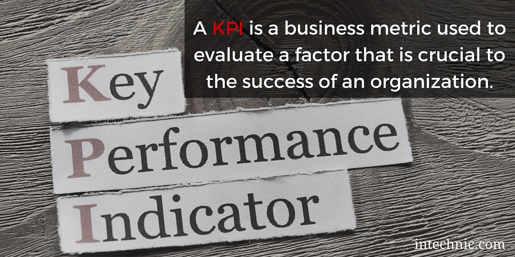 A KPI is a business metric used to evaluate a factor that is crucial to the success of an organization