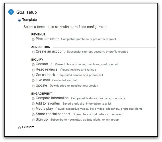 google analytics goal set up