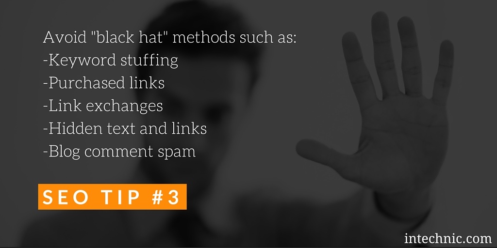 Avoid SEO black hat methods