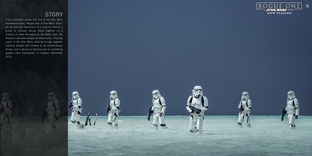 Best User Experience - Star Wars - Rogue One Movie Website