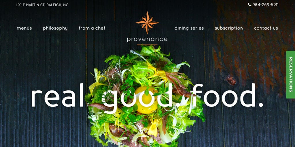 Best restaurant website design inspirations_10_provenanceraleigh