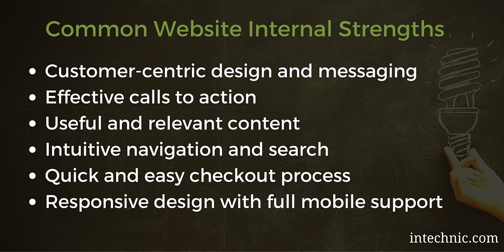 Common Website SWOT Internal Strengths