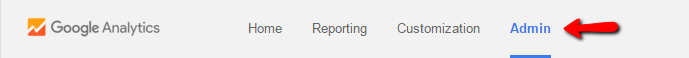 Google Analytics Admin Tab
