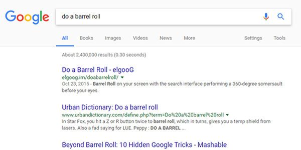 Google - Do a barrel roll
