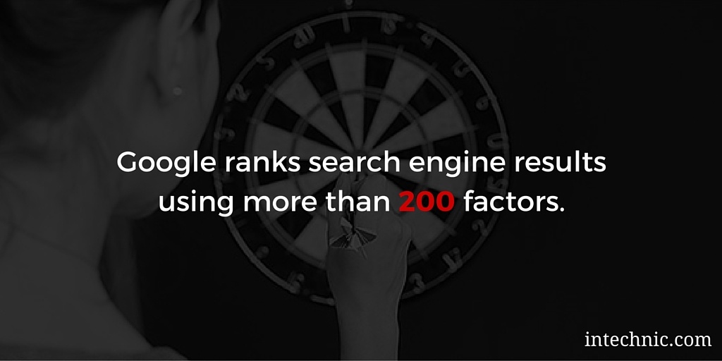 Google ranks search engine results using more than 200 factors