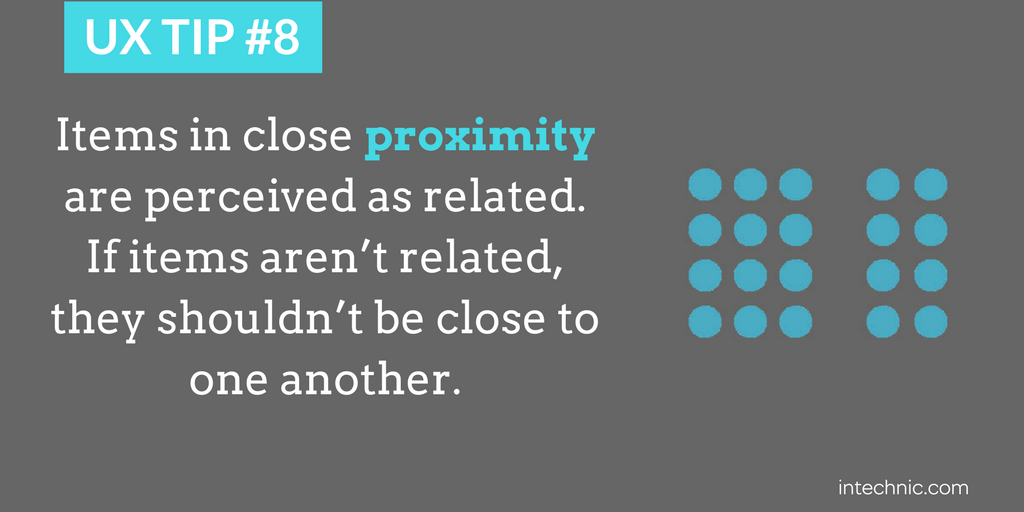 Items in close proximity are perceived as related