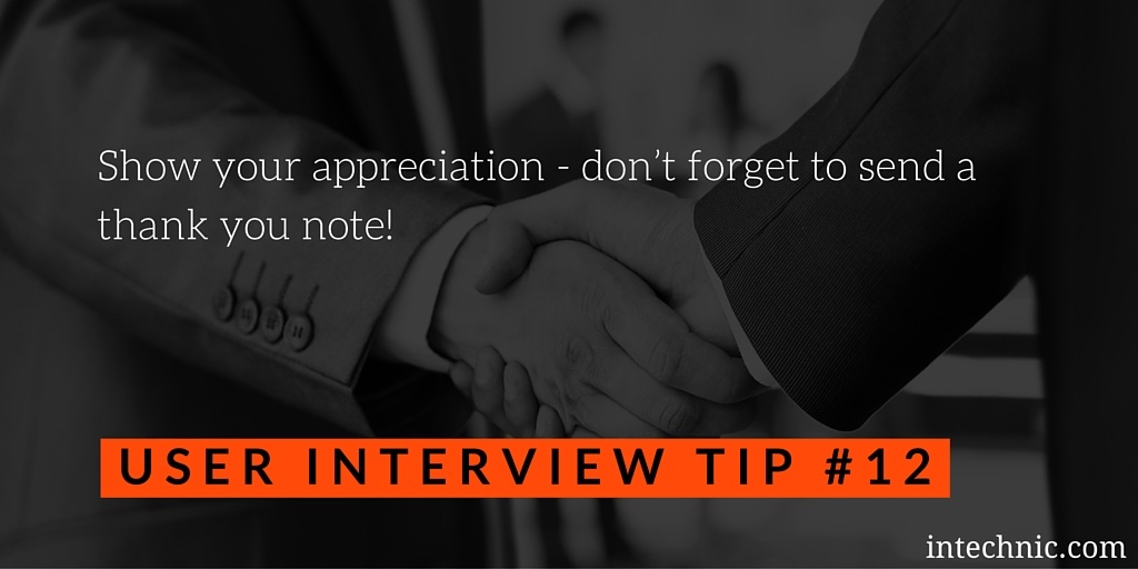 Show your appreciation - don’t forget to send a thank you note