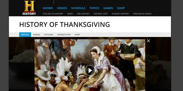 The History Channel_Thanksgiving_Website