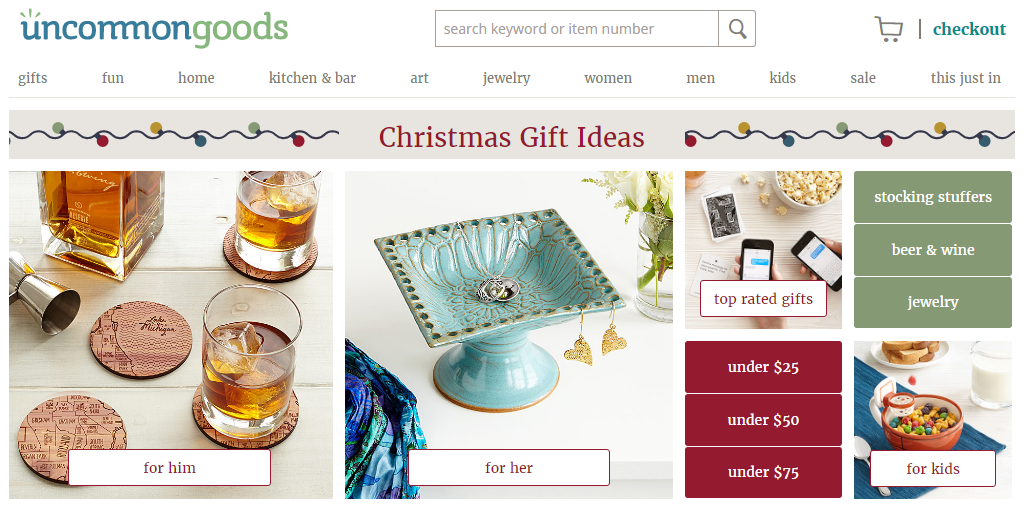 Best sites for Unique Christmas and Holiday Gifts
