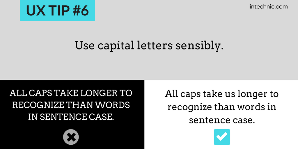 Use capital letters sensibly