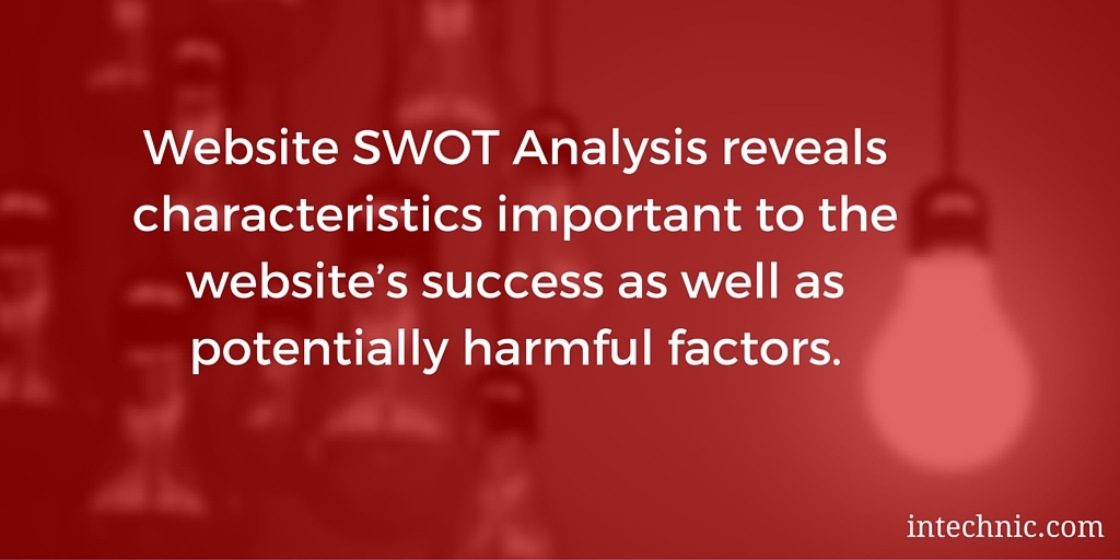 Website SWOT Analysis reveals characteristics important to the website’s success as well as potentially harmful factors