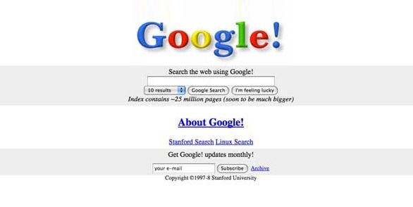 what popular websites used to look like