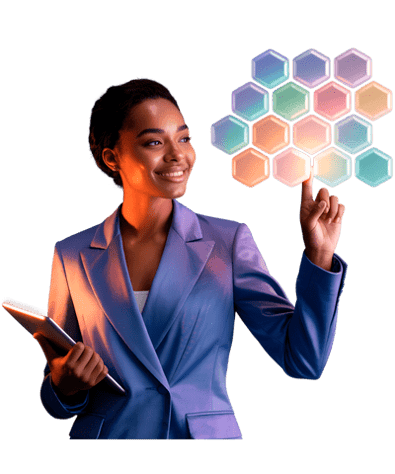 AI simulation engine displaying predictive models of patient and HCP outcomes across therapy areas, supporting regulatory and launch strategy decisions
