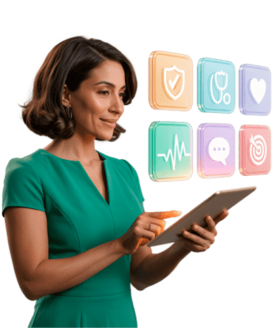 AI-driven personalized healthcare experience design supporting patients, providers, and caregivers across therapies and digital touchpoints
