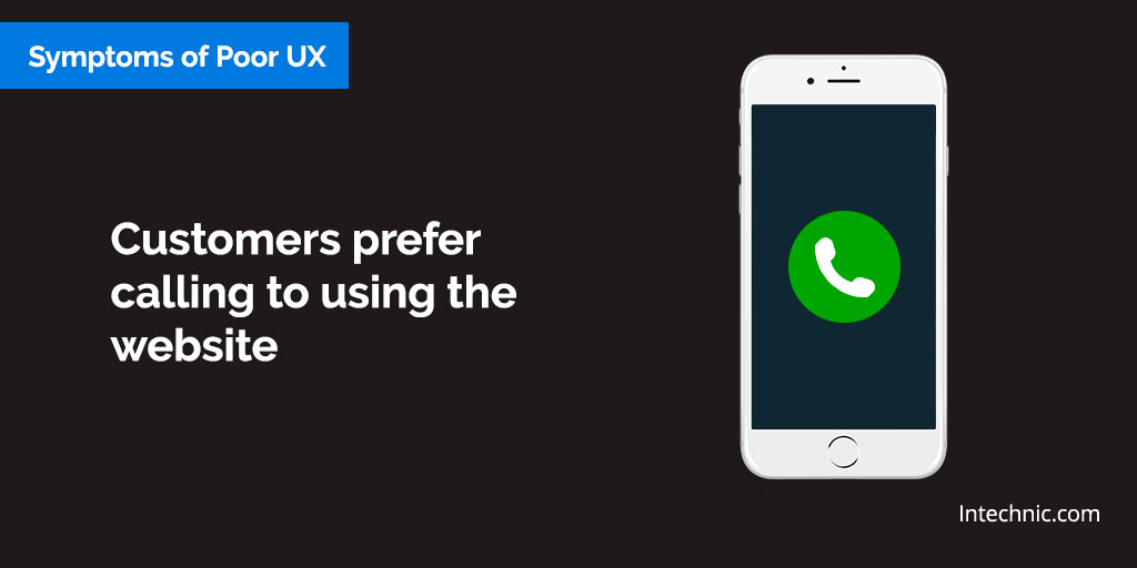 Customers prefer calling to using the website