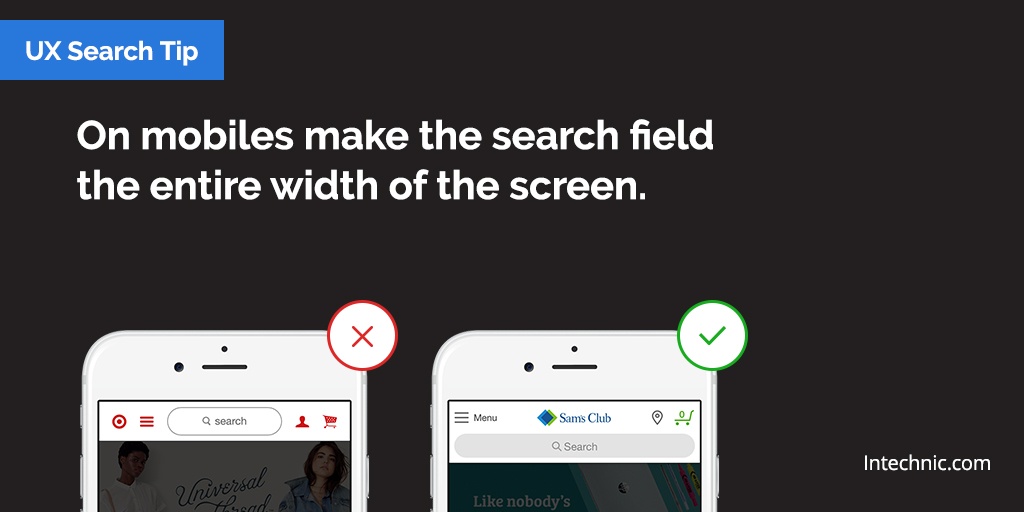 On mobiles, make the search field the entire width of the screen
